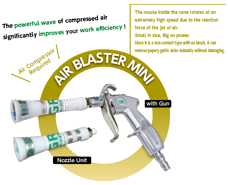 Air blaster mini shaped like a white trumpet